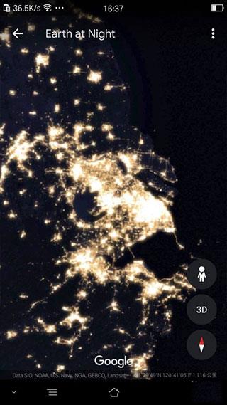 谷歌地球夜晚灯光图教程